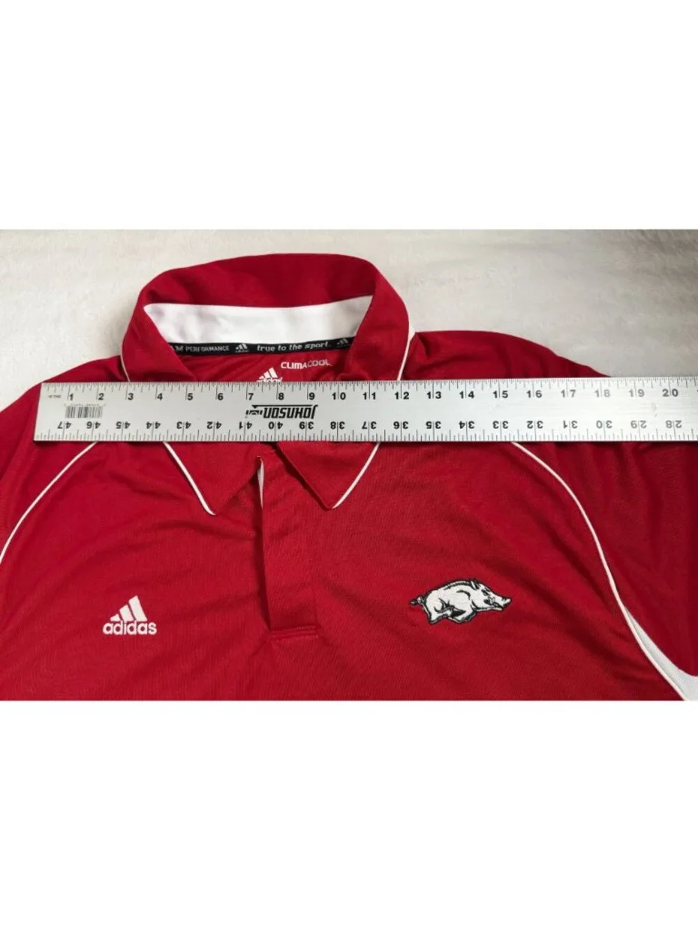 Adidas Climacool Arkansas Razorbacks Embroidered Polo Shirt Mens 4XL Red New
